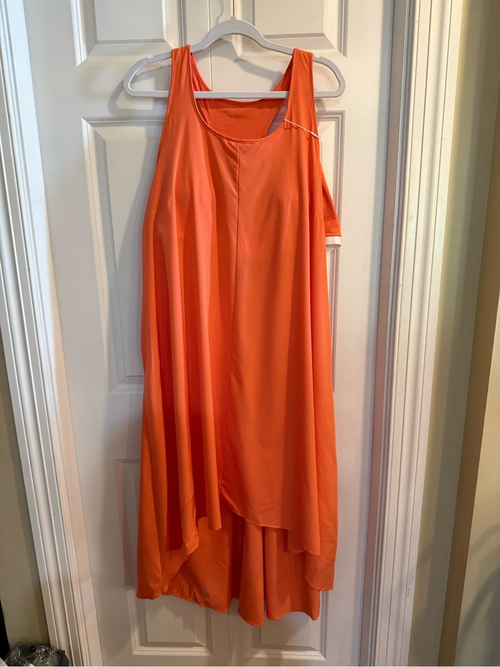 HALARA Bright Orange Sleeveless High-Low Dress